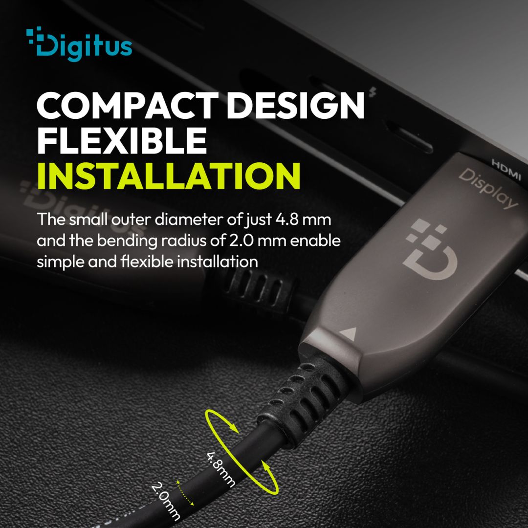 Digitus HDMI AOC Hybrid Fiber Optic Cable UHD 8K 60m Black