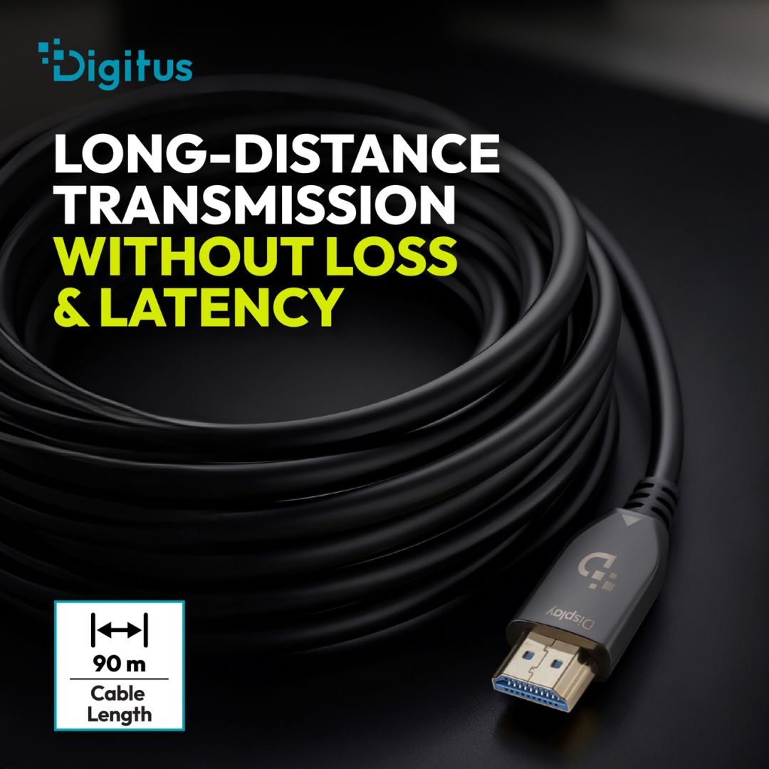 Digitus HDMI AOC Hybrid Fiber Optic Cable UHD 8K 90m Black