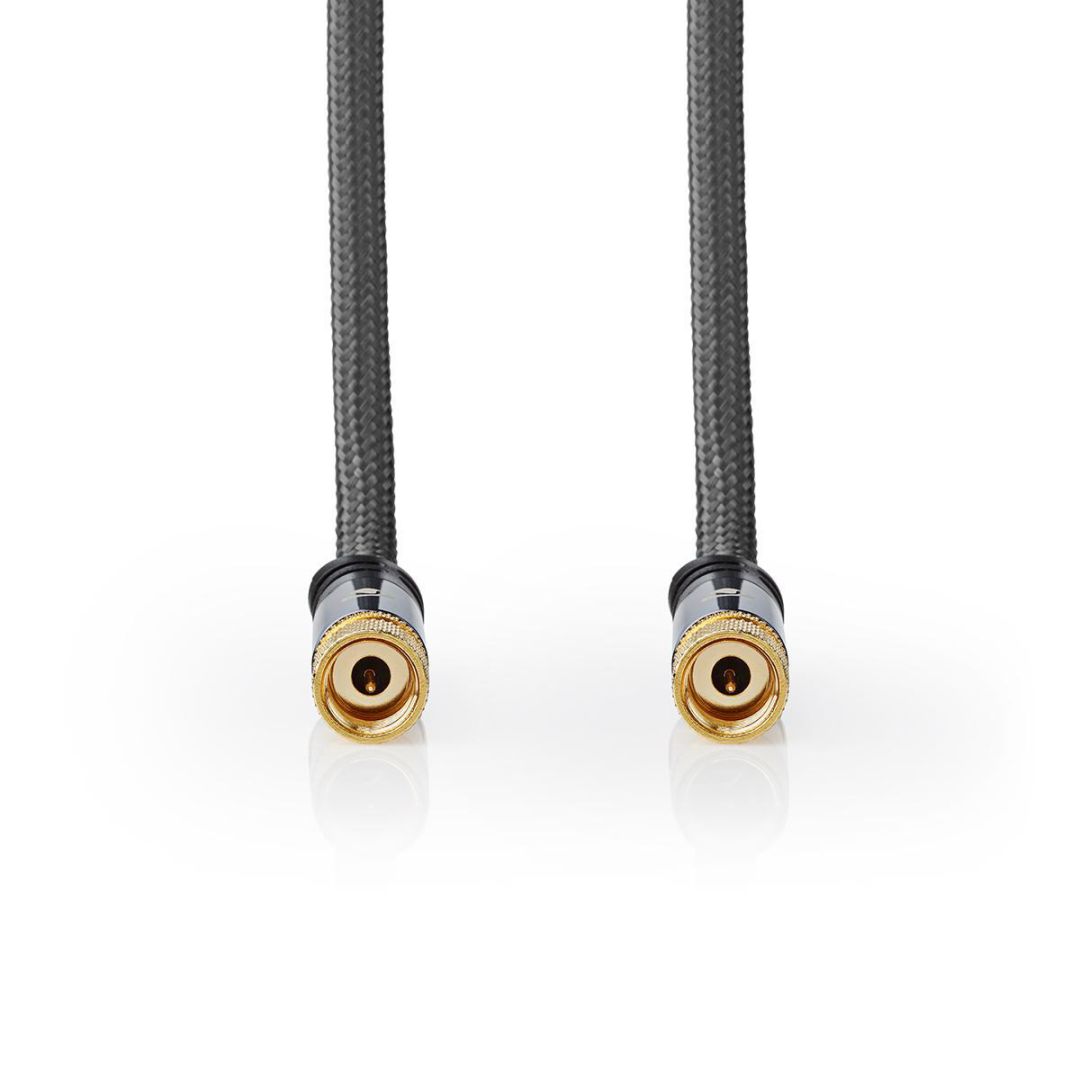 Nedis F Male - F Male Satellite & Antenna Cable 5m Gun Metal Grey