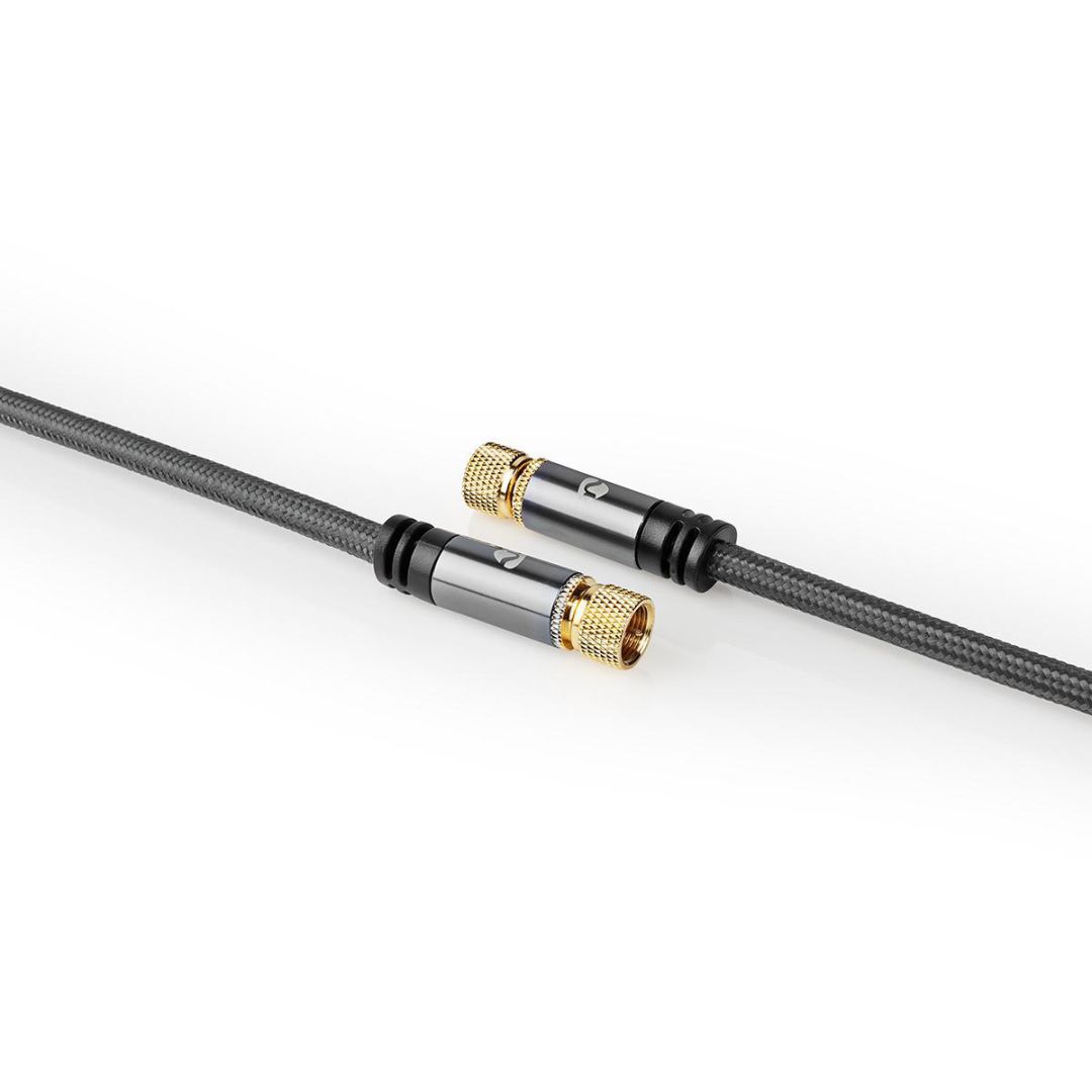 Nedis F Male - F Male Satellite & Antenna Cable 5m Gun Metal Grey