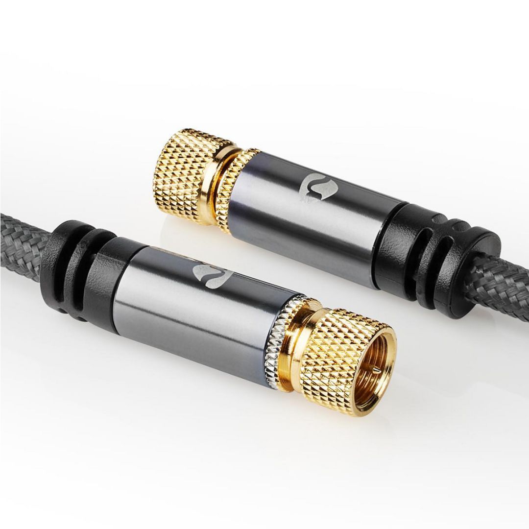 Nedis F Male - F Male Satellite & Antenna Cable 5m Gun Metal Grey