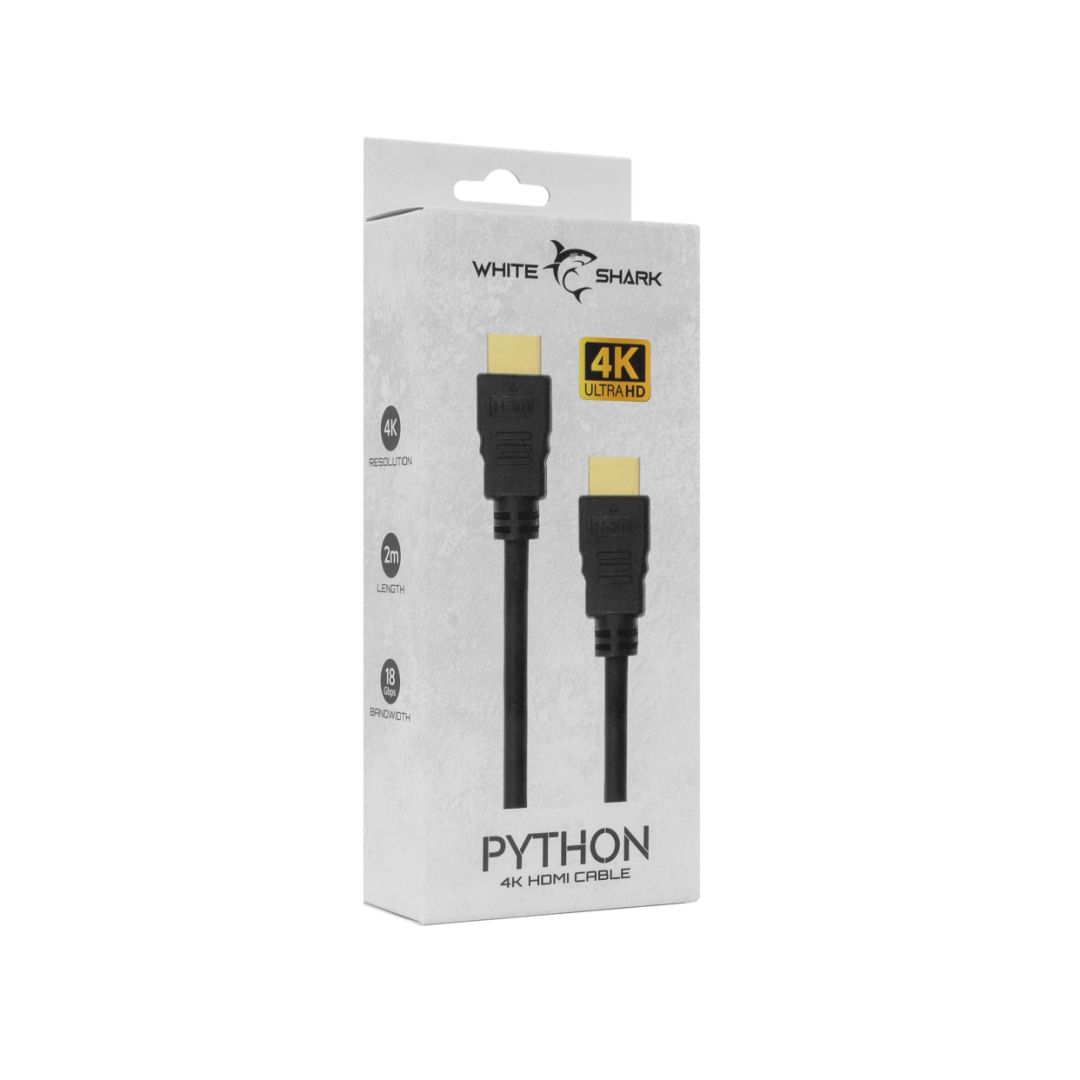 White Shark PYTHON 4K HDMI-HDMI kábel (M-M) 2m Black