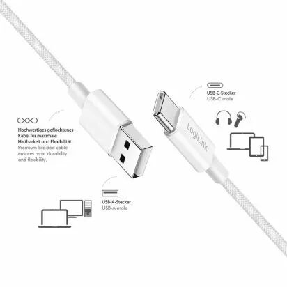 Hoco X88 USB A to Lightning 2,4A cable 1m White