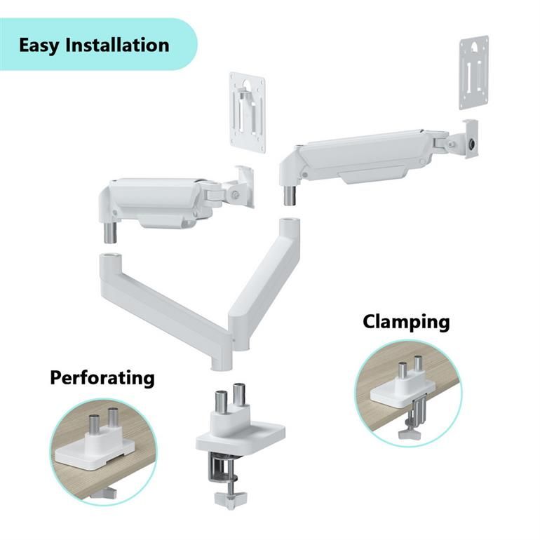 Gembird Desk mounted adjustable double monitor arm 17