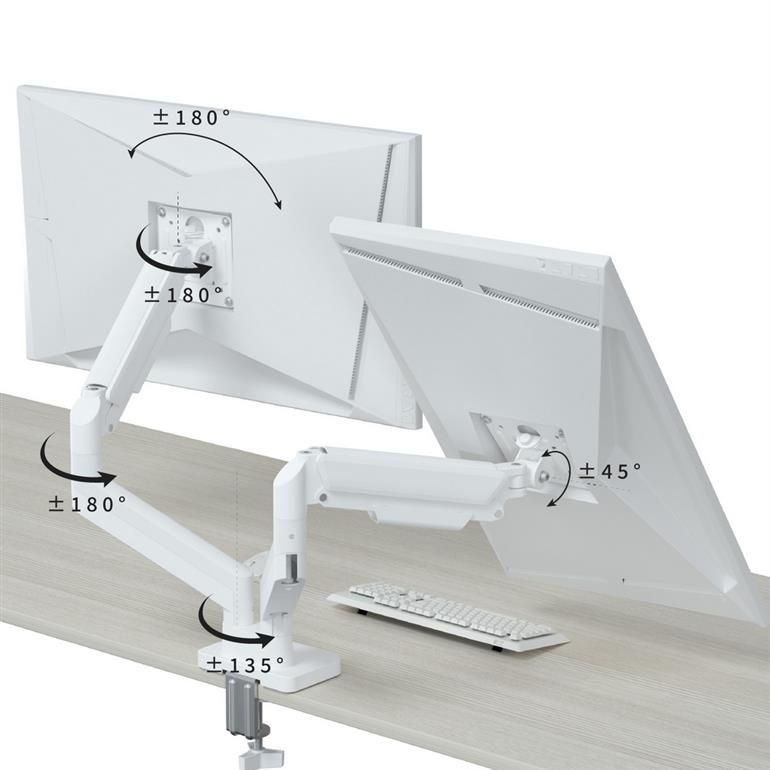 Gembird Desk mounted adjustable double monitor arm 17