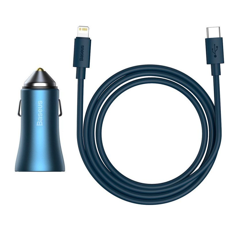 Baseus Golden Contactor Pro 40W Car Charger Blue