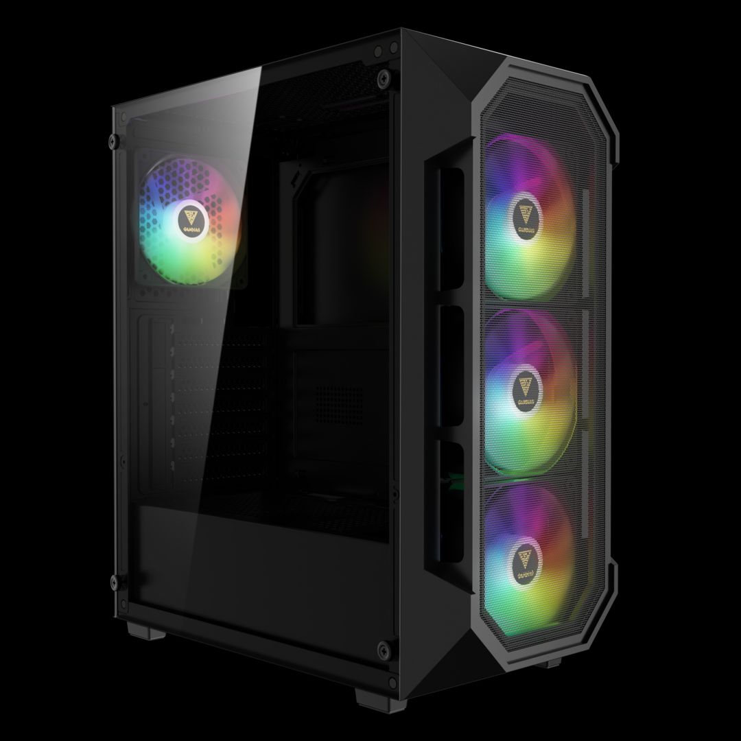Gamdias Aura GC1 Elite ARGB Tempered Glass Black