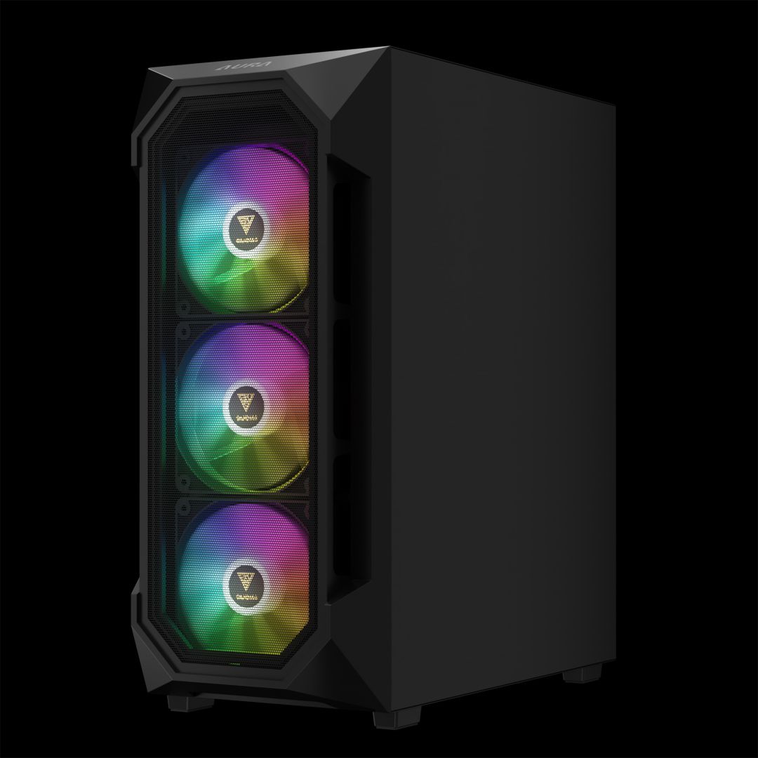 Gamdias Aura GC1 Elite ARGB Tempered Glass Black