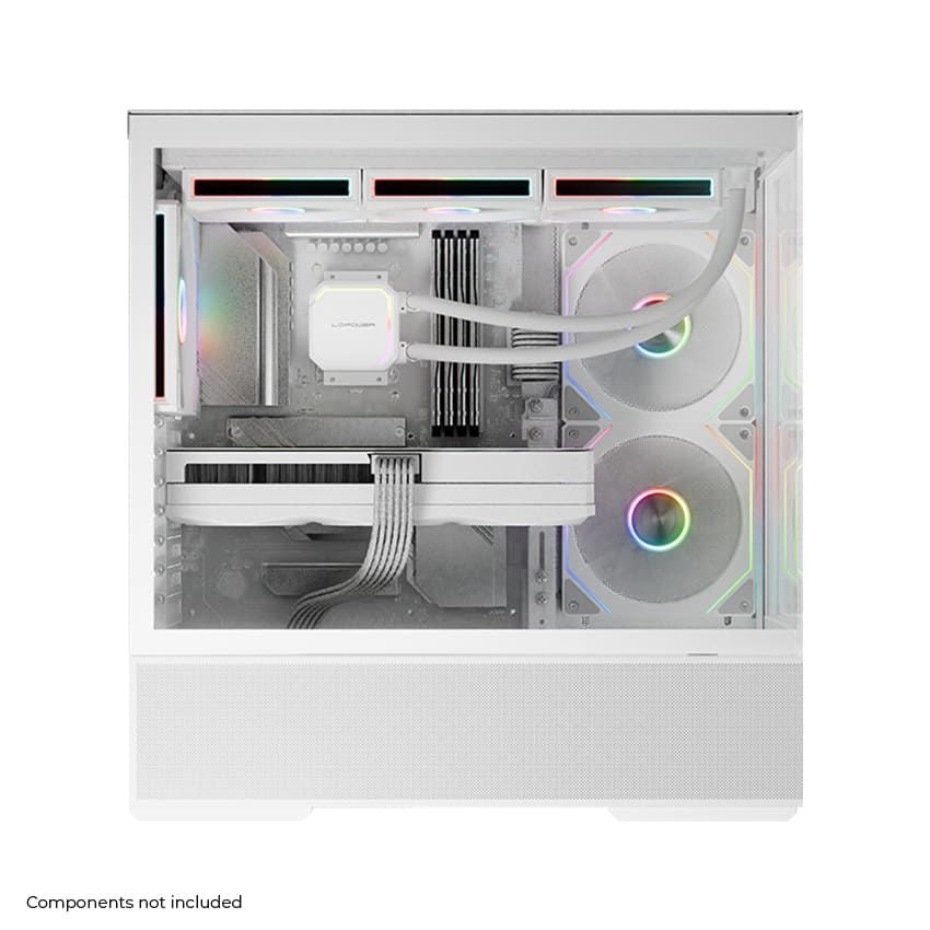 LC Power Gaming 812W Quartz Vision Tempered Glass White