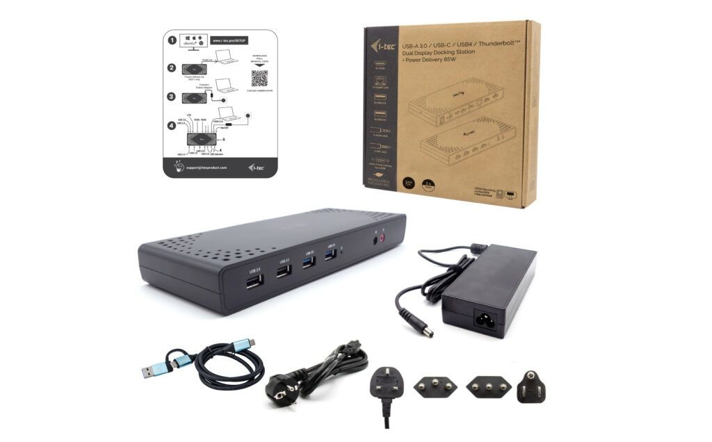 I-TEC USB3.0/USB-C/Thunderbolt Dual Display Docking Station + Power Delivery 85W