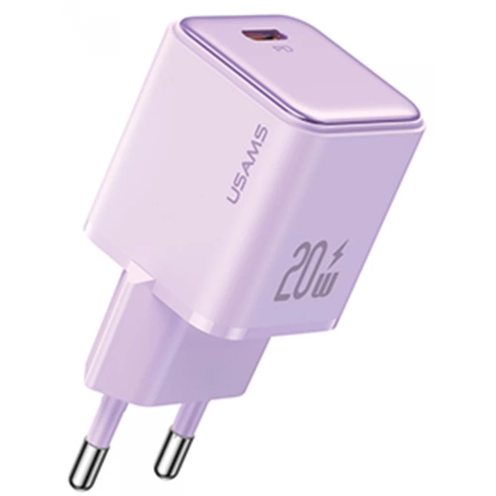 Usams Mini hálózati gyorstöltő adapter 20W Purple