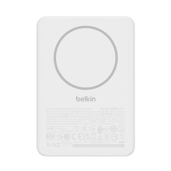 Belkin BoostCharge Slim Magnetic 5000mAh PowerBank White