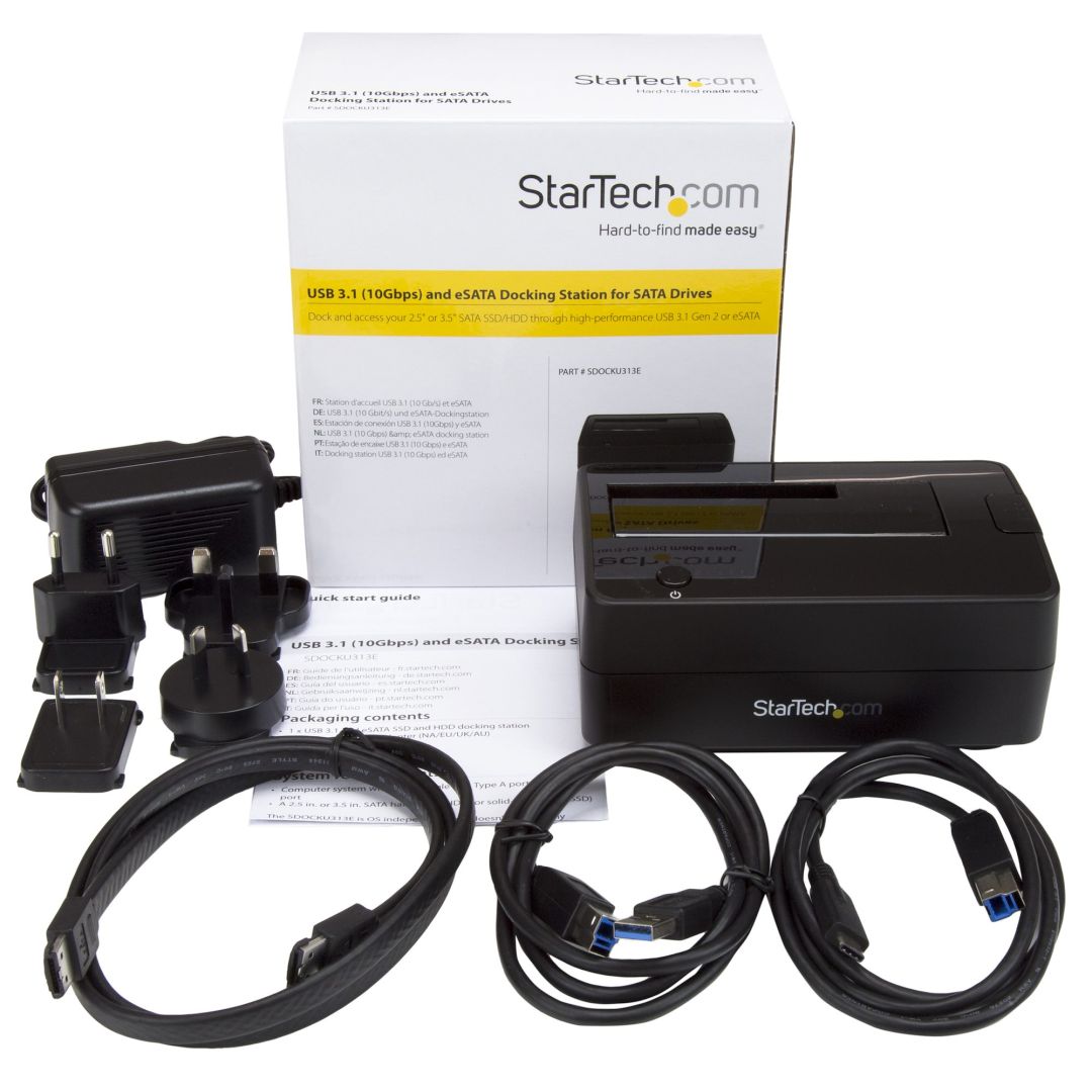 Startech SDOCKU313E Single Bay USB 3.1 / eSATA to SATA Hard Drive Docking Station Black