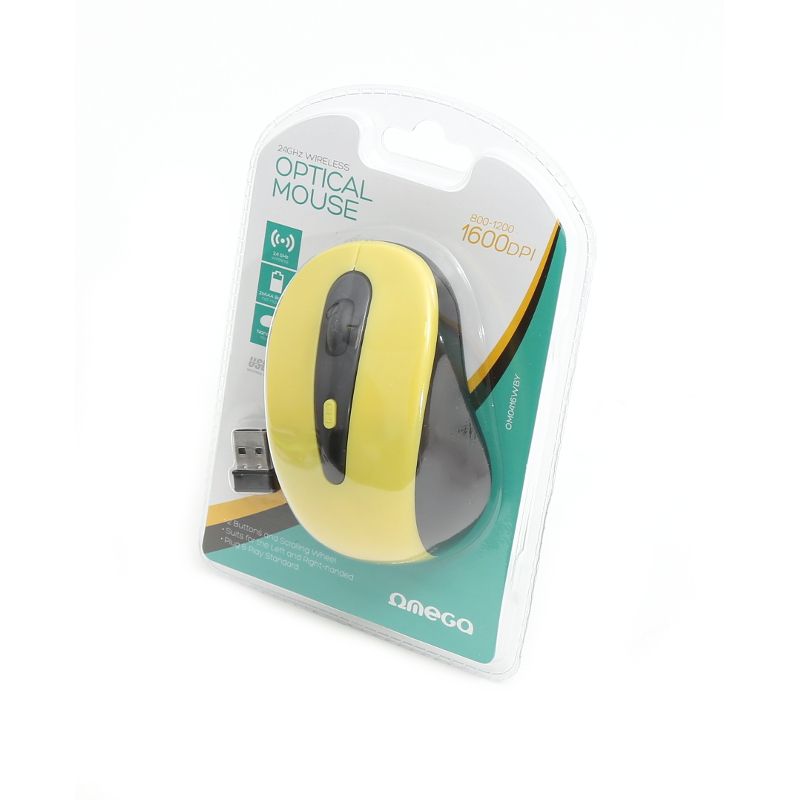 Platinet Omega OM0416WBY wireless mouse Black/Yellow