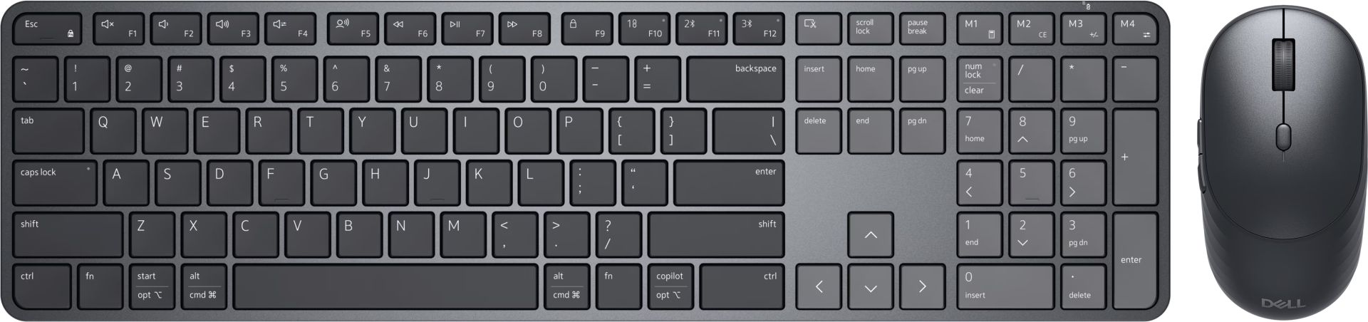 Dell KM726 Pro 7 Slim Wireless Bluetooth Keyboard and Mouse Combo Black HU