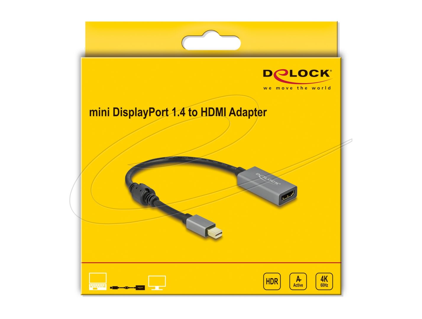 DeLock Active miniDisplayPort 1.4 to HDMI Adapter 4K/60Hz Black