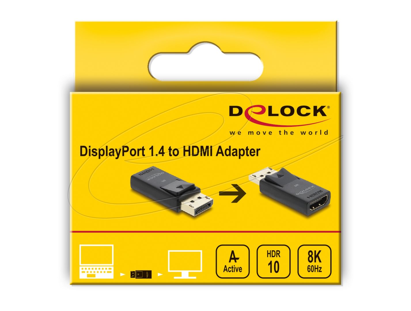 DeLock Active DisplayPort 1.4 to HDMI Adapter 8K with HDR Black