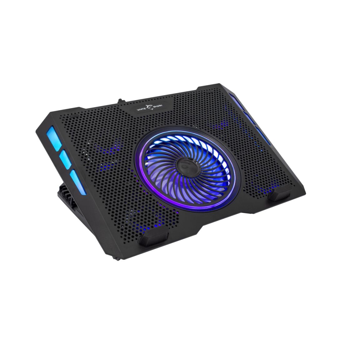 White Shark Aurora 5-Fan Laptop Cooling Pad Black