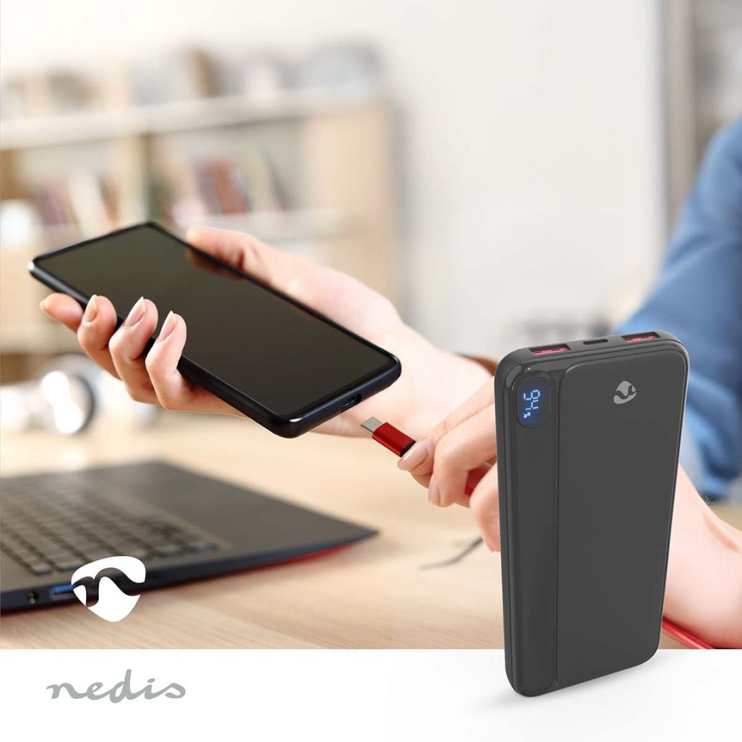 Nedis PBKPD20W125BK 10000mAh Powerbank Black