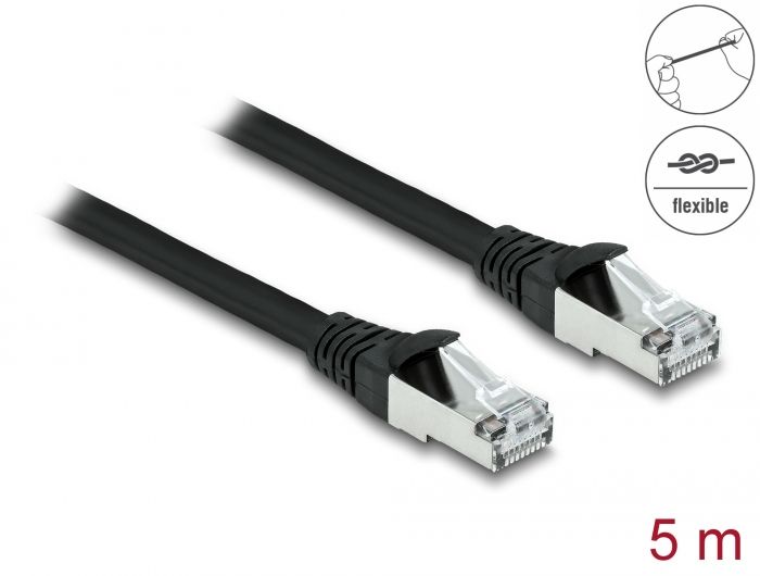 DeLock CAT6A S-FTP Patch Cable 5m Black