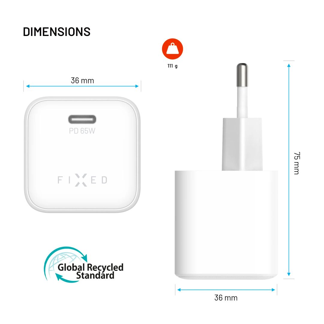 Samsung mini USB-C GaN töltő 65W, fehér