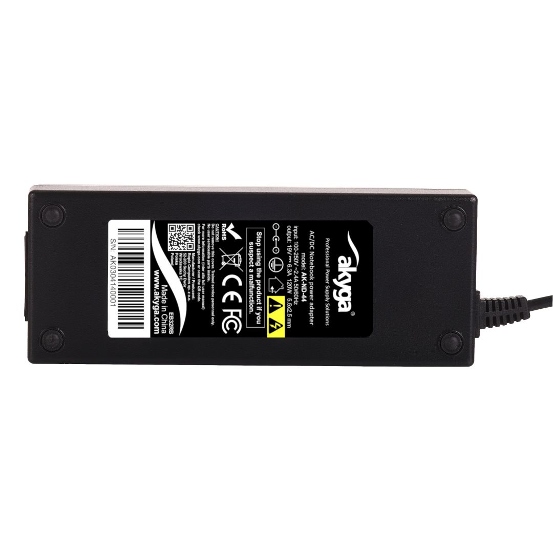 Akyga AK-ND-44 19V / 6,3A 120W 5,5x2,5mm univerzális hálózati notebook töltő