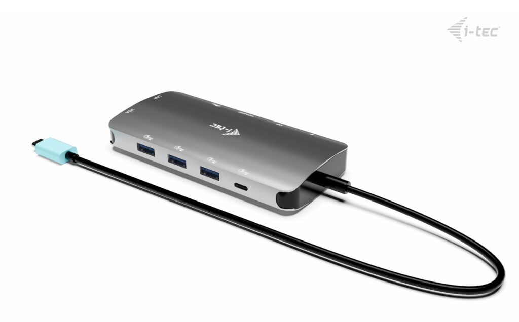 I-TEC USB-C Metal Nano 3x Display (DP, HDMI and VGA) Docking Station + Power Delivery 100 W