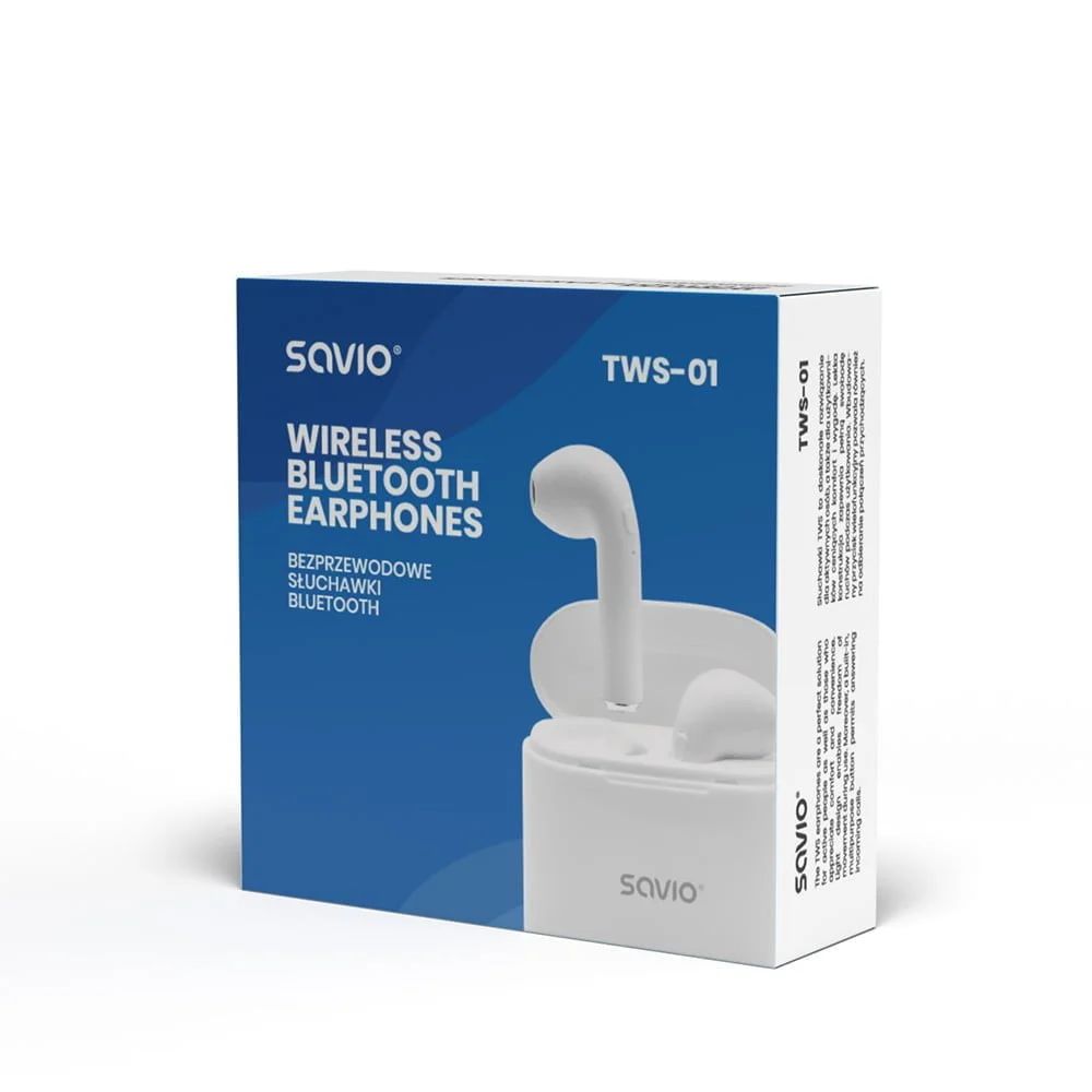 Savio TWS-01 Bluetooth Headset White