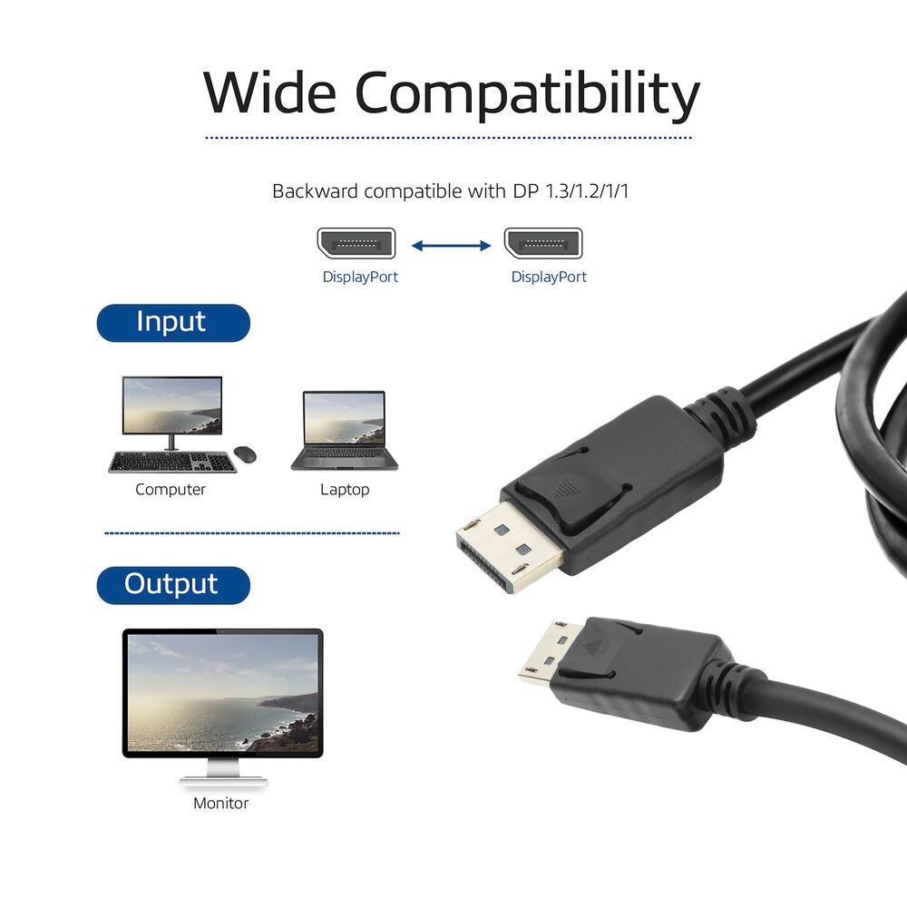 ACT DisplayPort 1.4 cable 8K 0,5m Black
