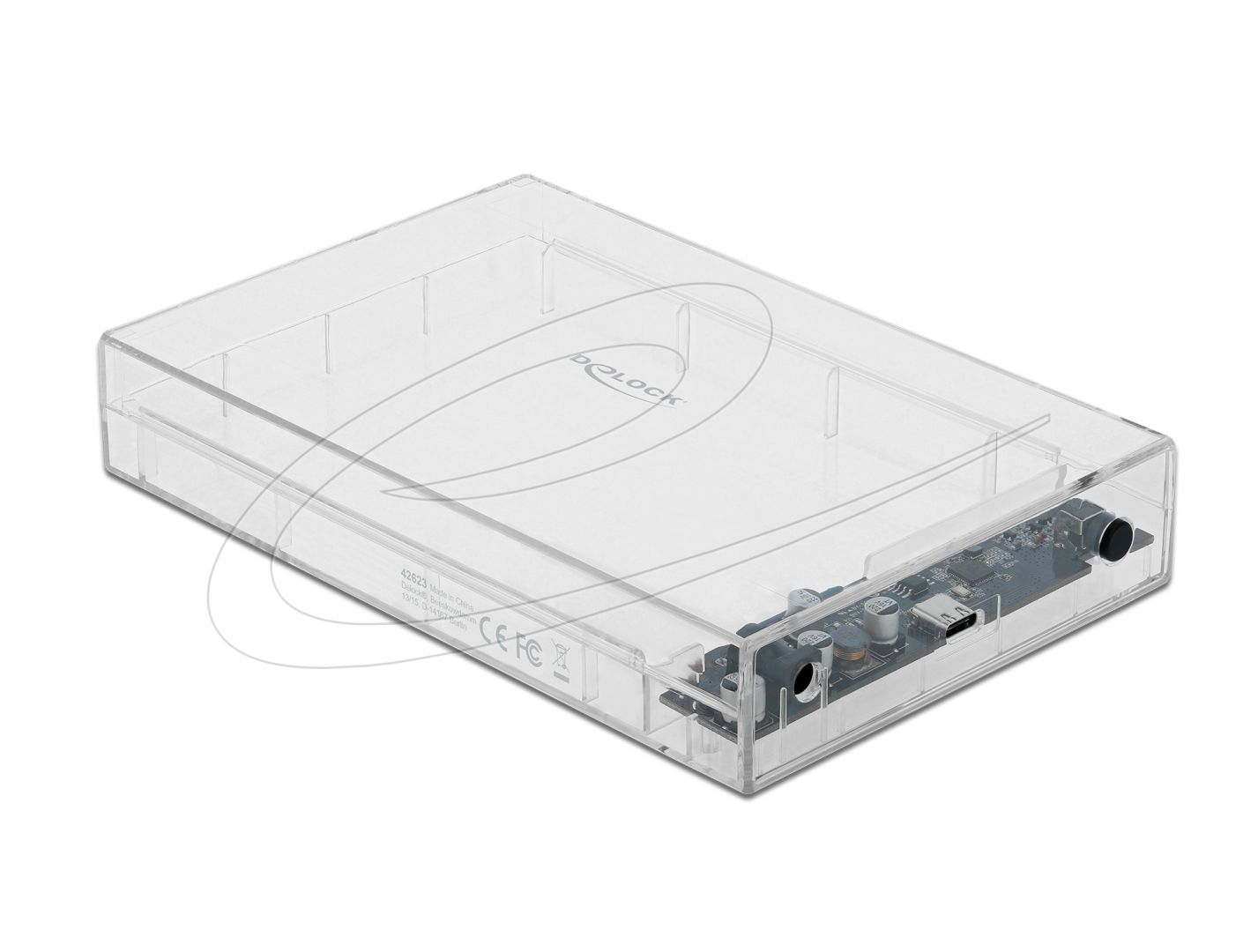 DeLock External Enclosure for 3.5″ SATA HDD Transparent