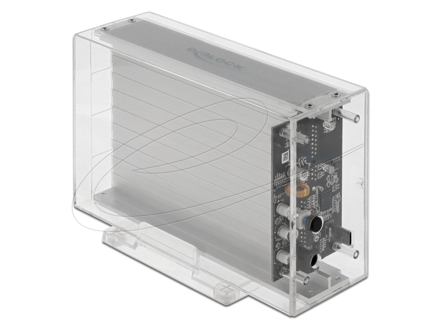 DeLock External Dual Enclosure for 2x3.5″ SATA HDD Transparent