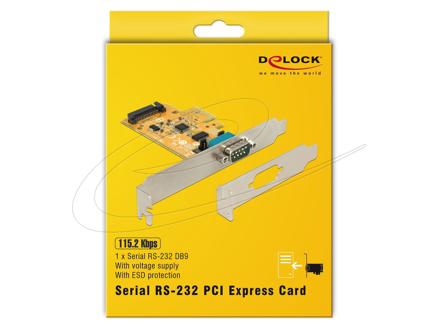 DeLock PCI Express Card to 1 x Serial RS-232 with voltage supply ESD
