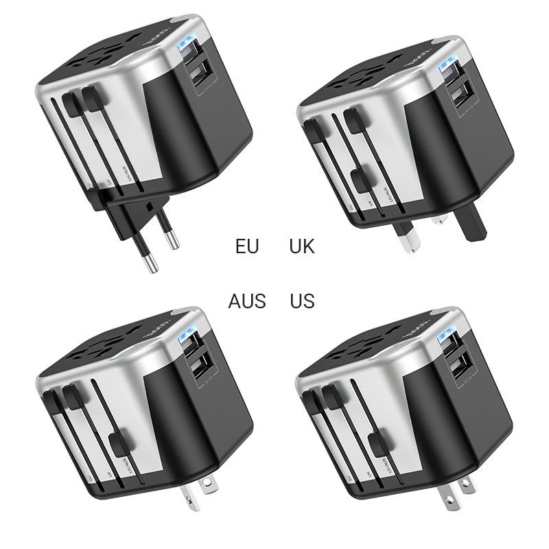Hoco AC5 World Wall Charger Universal Adapter Grey