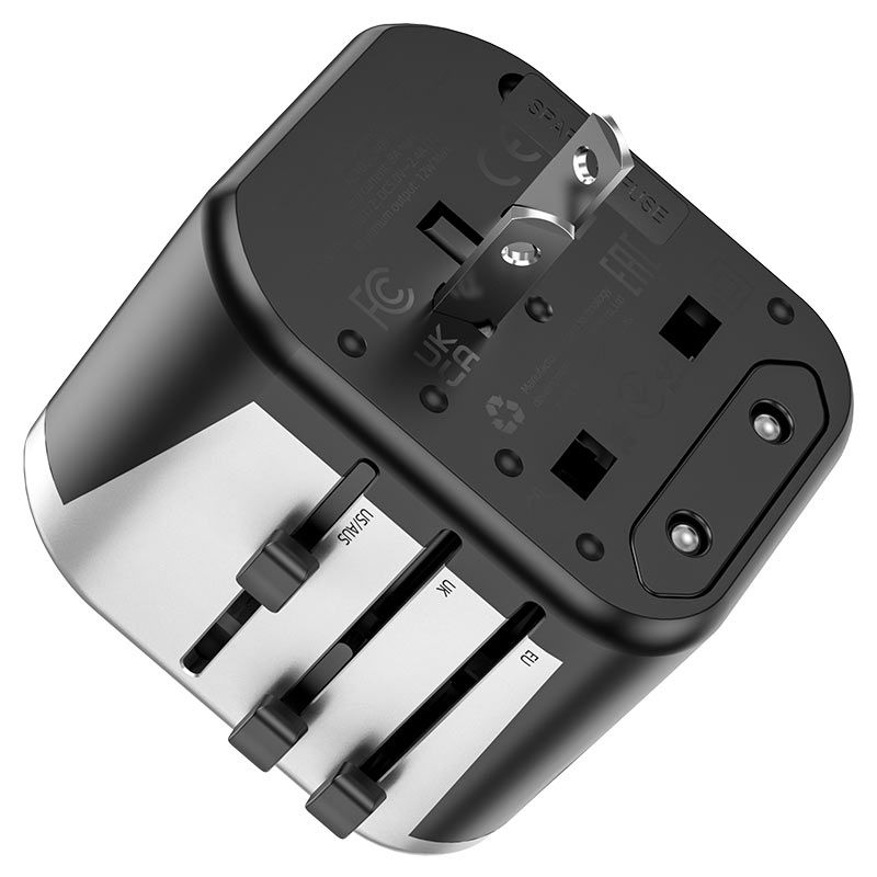 Hoco AC5 World Wall Charger Universal Adapter Grey