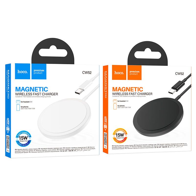 Hoco CW52 Enjoy Magnetic Wireless Charger 15W White