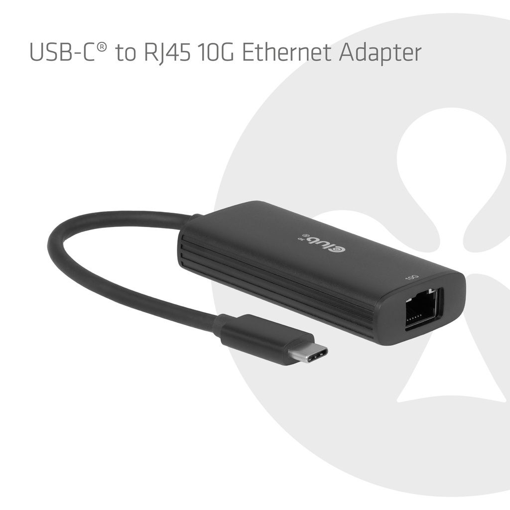 Club3D USB‑C to RJ45 10G Ethernet Black