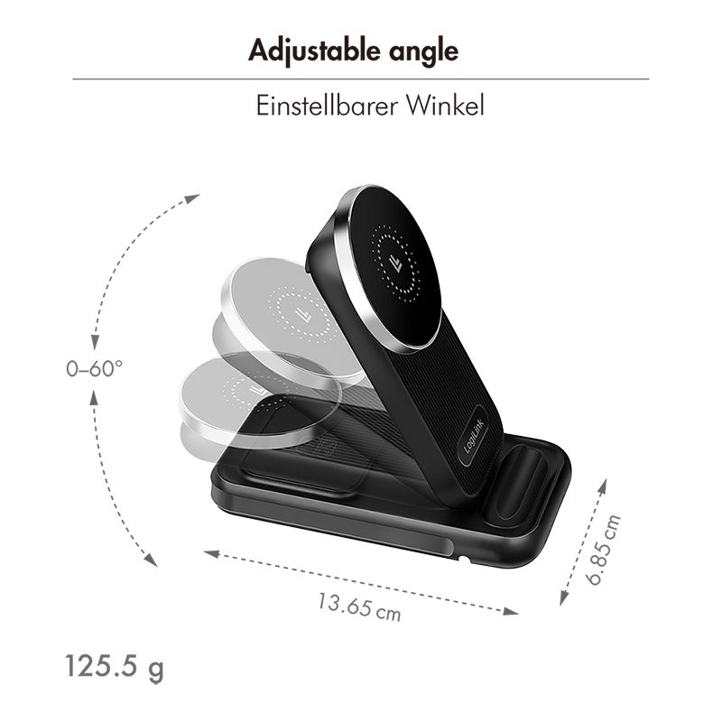 Logilink 4-in-1 charging station Apple MagSafe compatible 20,5W Black