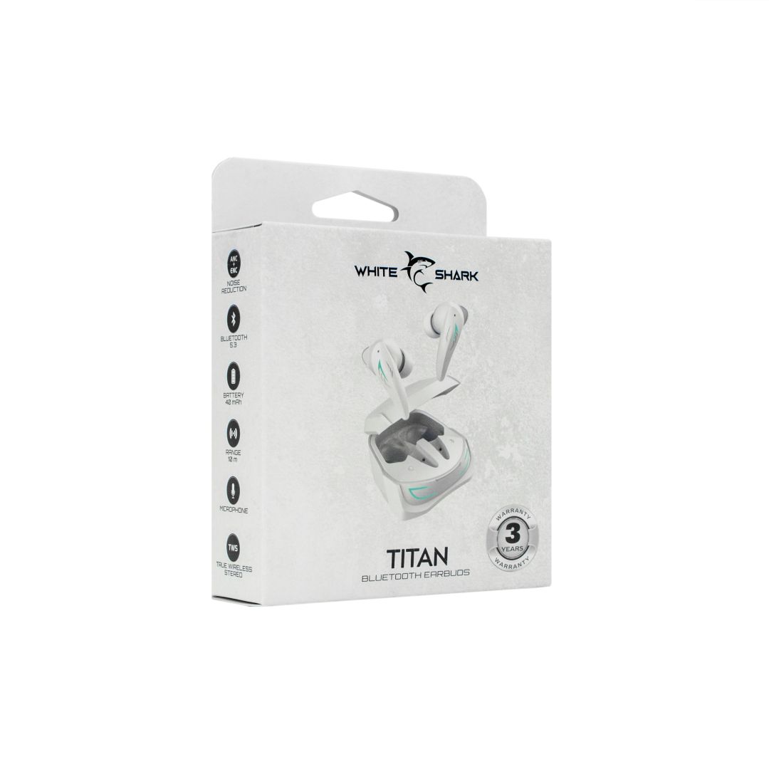 White Shark Titan Bluetooth Headset White
