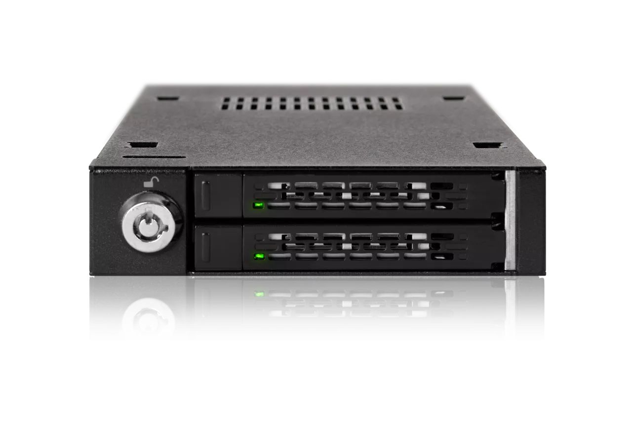 IcyDock ToughArmor MB992SK-B Full Metal 2 Bay 2.5” SATA/SAS HDD & SSD Mobile Rack for External 3.5