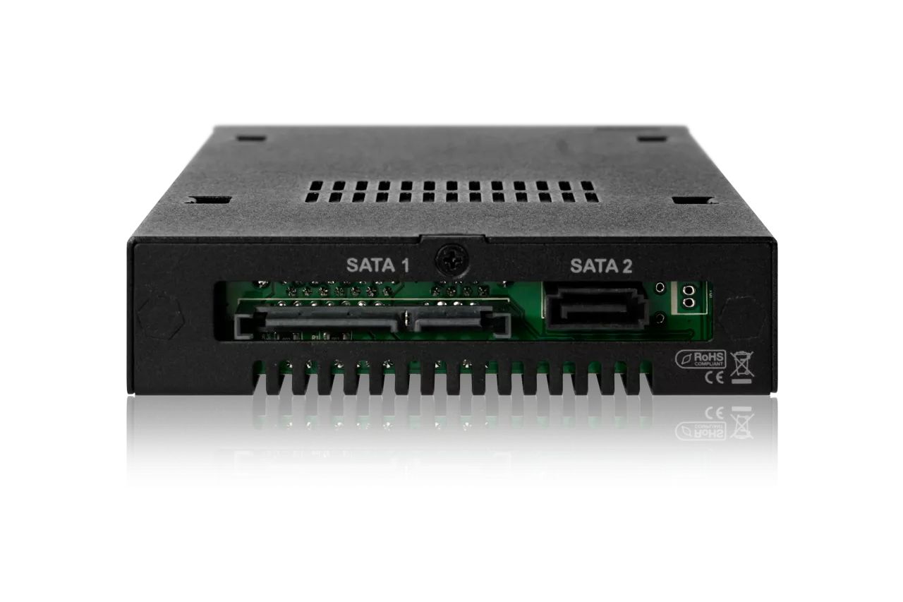 IcyDock ToughArmor MB992SK-B Full Metal 2 Bay 2.5” SATA/SAS HDD & SSD Mobile Rack for External 3.5