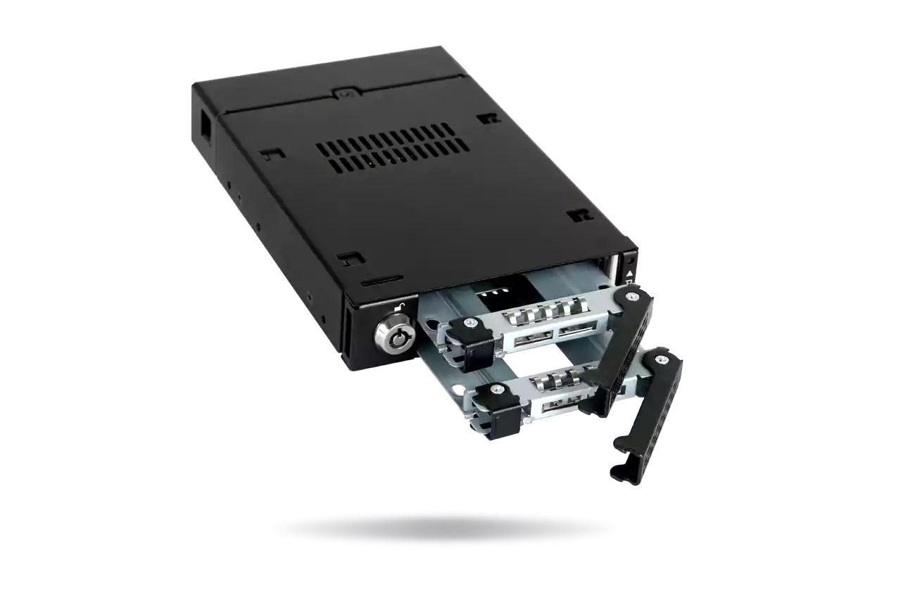 IcyDock ToughArmor RAID MB992SKR-B Rugged Full Metal Dual Bay RAID 2.5” SATA HDD & SSD Mobile Rack for External 3.5