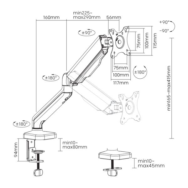 SBOX LCD-S012-2 desktop mount 17
