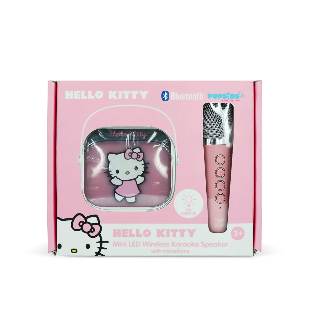 OTL Technologies Hello Kitty PopSing LED Light-Up Bluetooth Karaoke Speaker & Microphone Pink