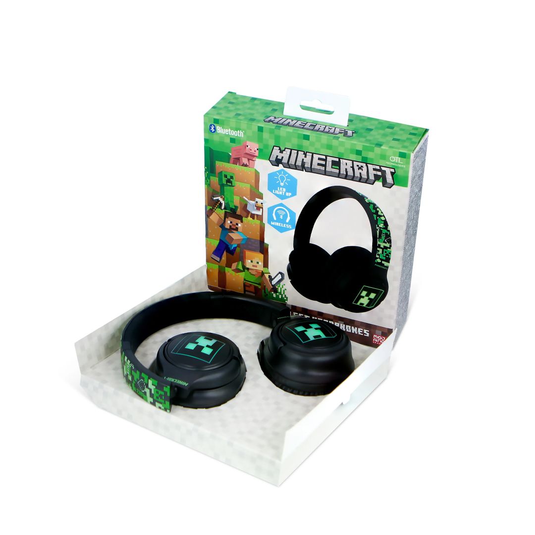 OTL Technologies Minecraft LED Light Up Bluetooth Headset Black/Green