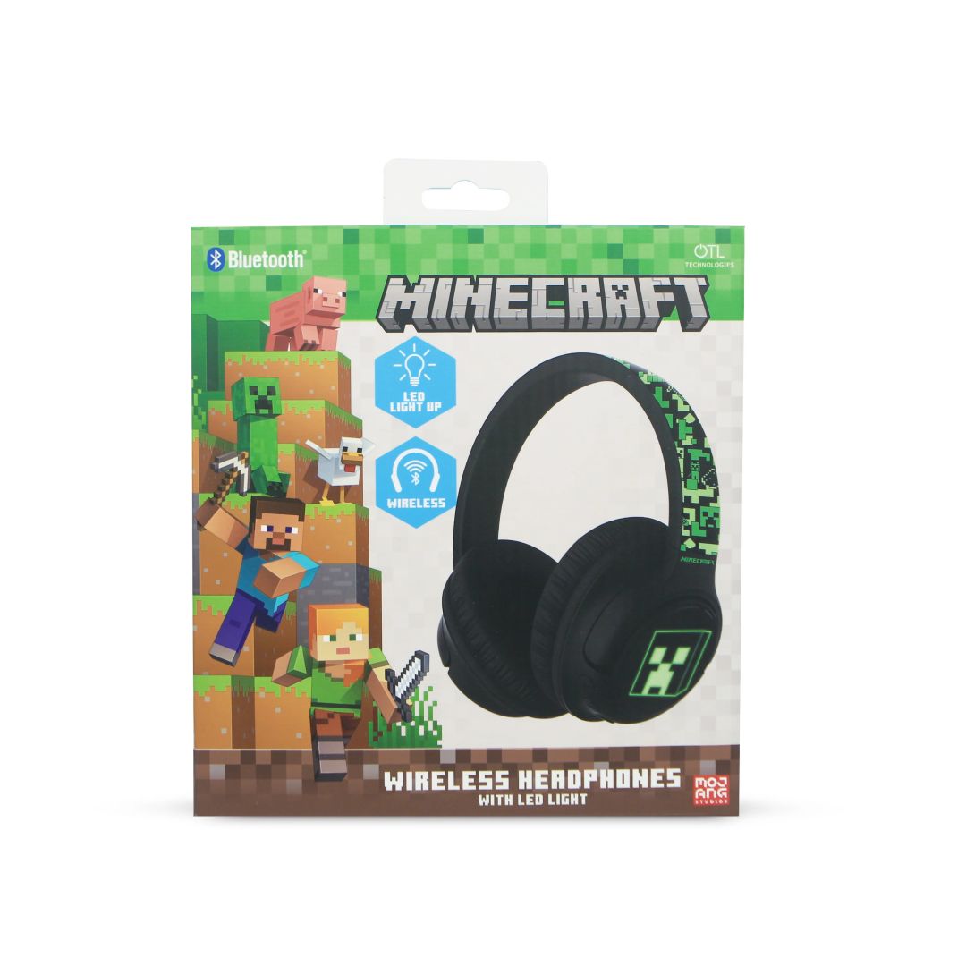 OTL Technologies Minecraft LED Light Up Bluetooth Headset Black/Green