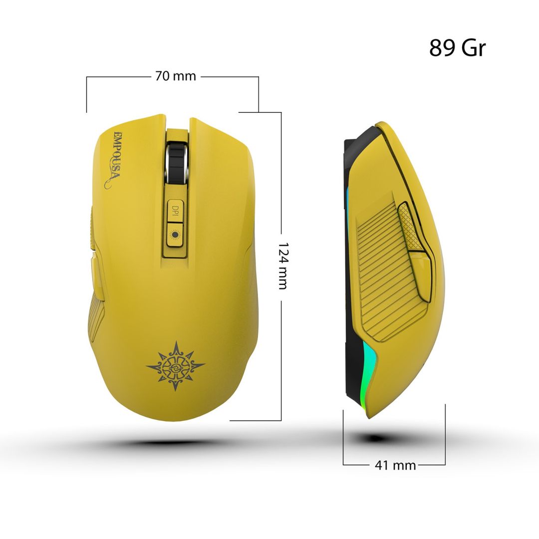 INCA IMG-328MX RGB Wireless Bluetooth Gaming Mouse Yellow