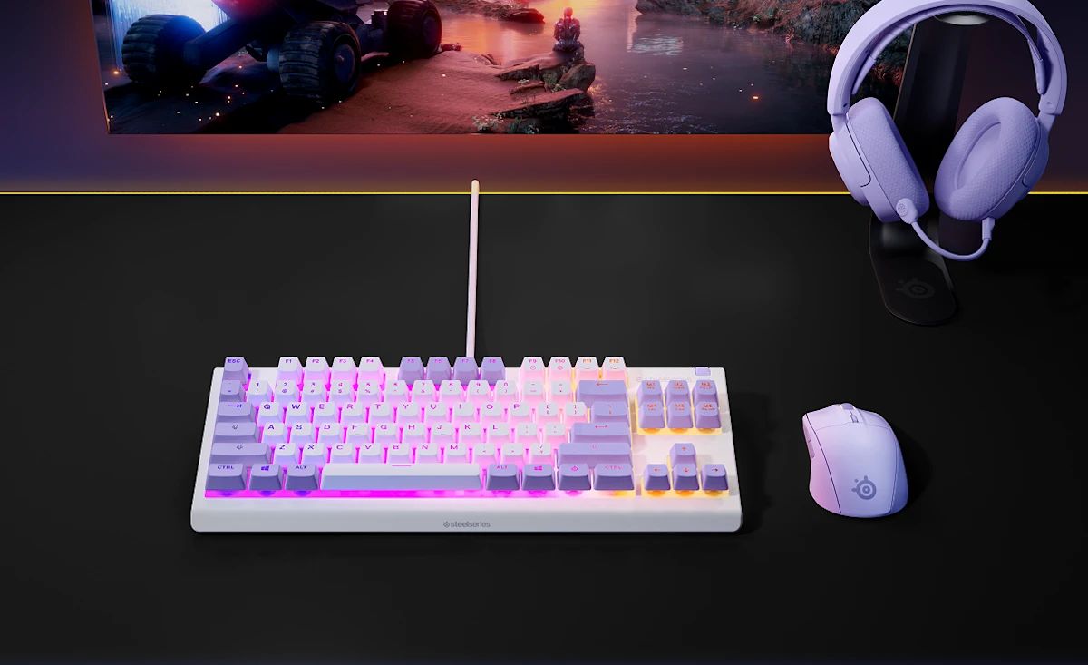 Steelseries Apex 3 TKL Gaming Keyboard Amethyst UK