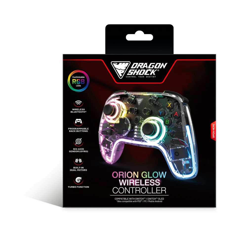 Dragonshock Orion Glow for Nintendo Switch Gamepad Transparent