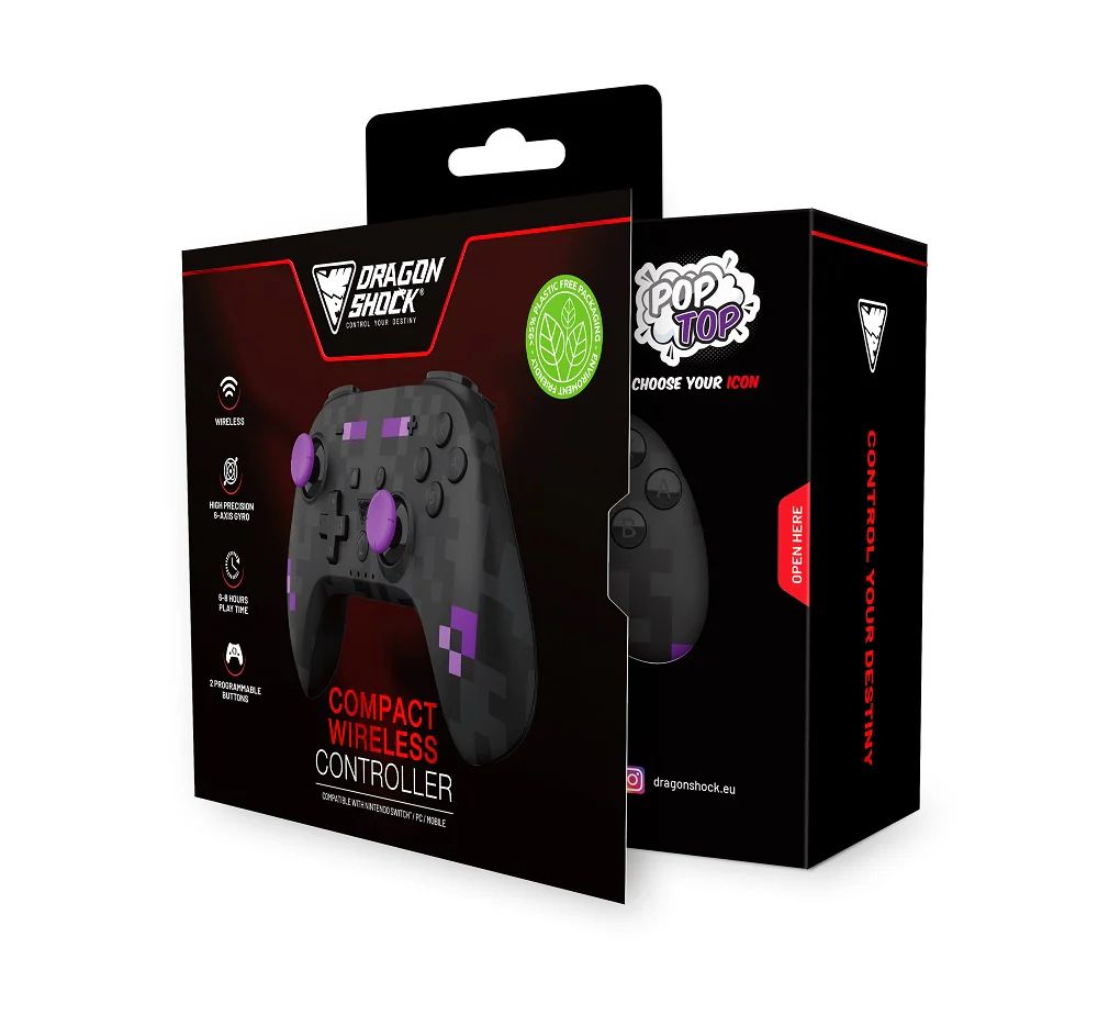 Dragonshock PopTop Bluetooth Gamepad Black Cube