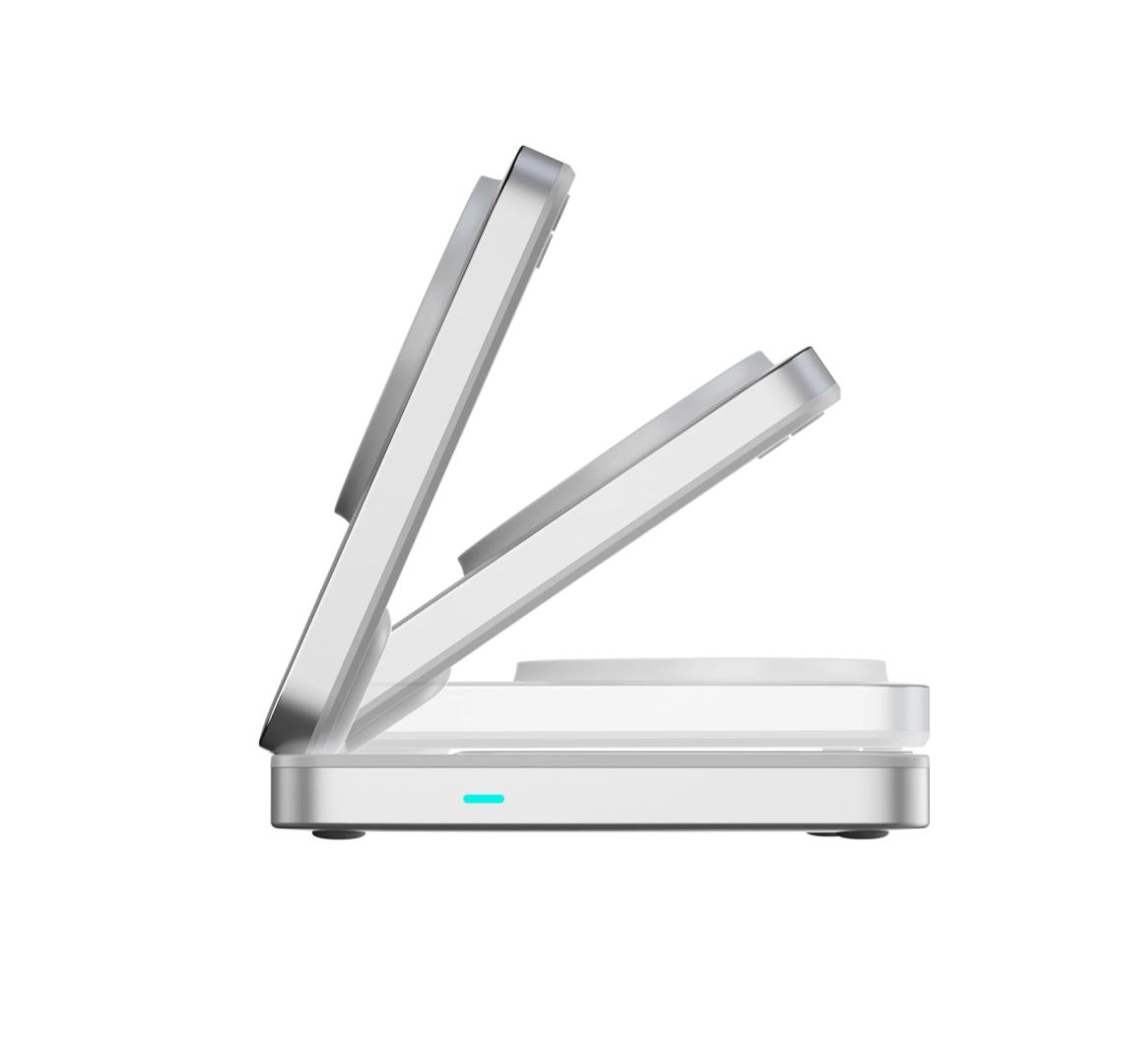 Mobile Origin 3in1 Qi2 MagSafe Compatible Foldable Charging Stand 25W PW35 Silver